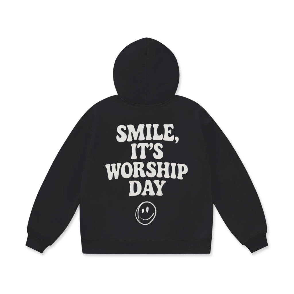 Worship Day - Black Oversized Hoodie