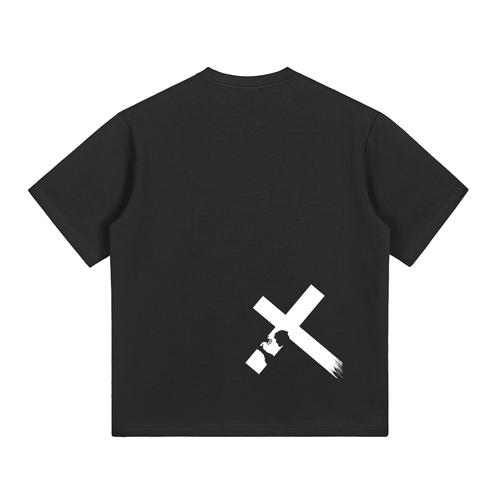 Brushstroke Cross - Black T-shirt