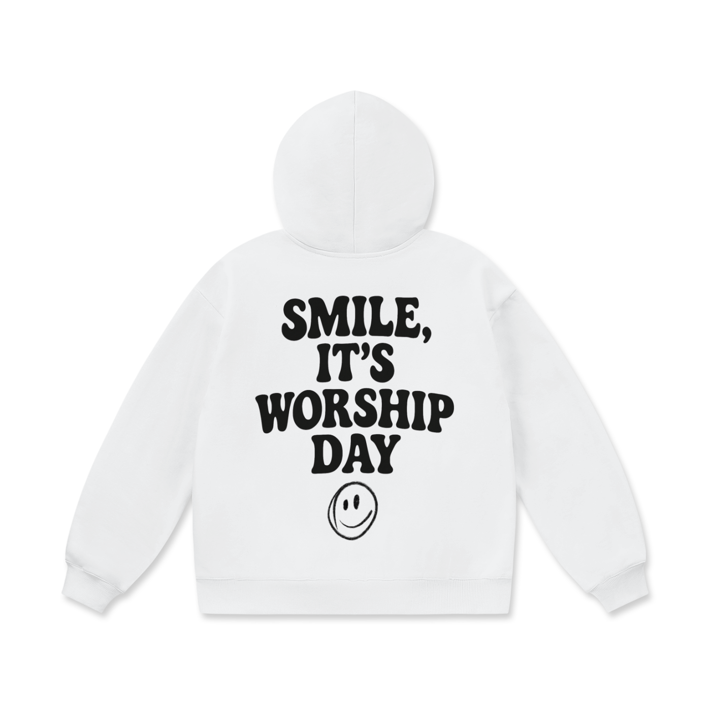 Worship Day - White Oversized Hoodie