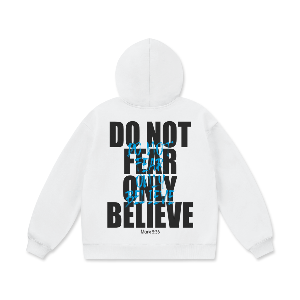 Do Not Fear - White Oversized Hoodie